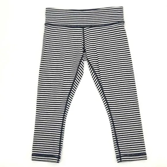 Lululemon 8 Wunder Under Crop High Rise Full On Luxtreme 21 Legging Stripe Black - Picture 1 of 10